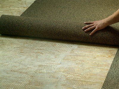 Pose de la sous couche en li�ge
